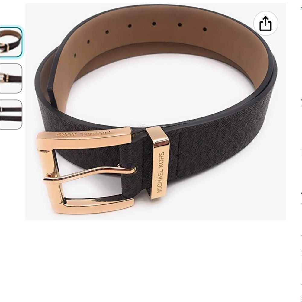 MICHAEL KORS SYNTHETIC LEATHER MK DESIGN BELT IN BROWN